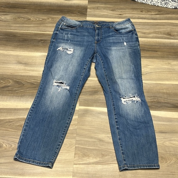 🏁 Love & Legend blue denim straight leg jeans size 16 - Picture 1 of 10